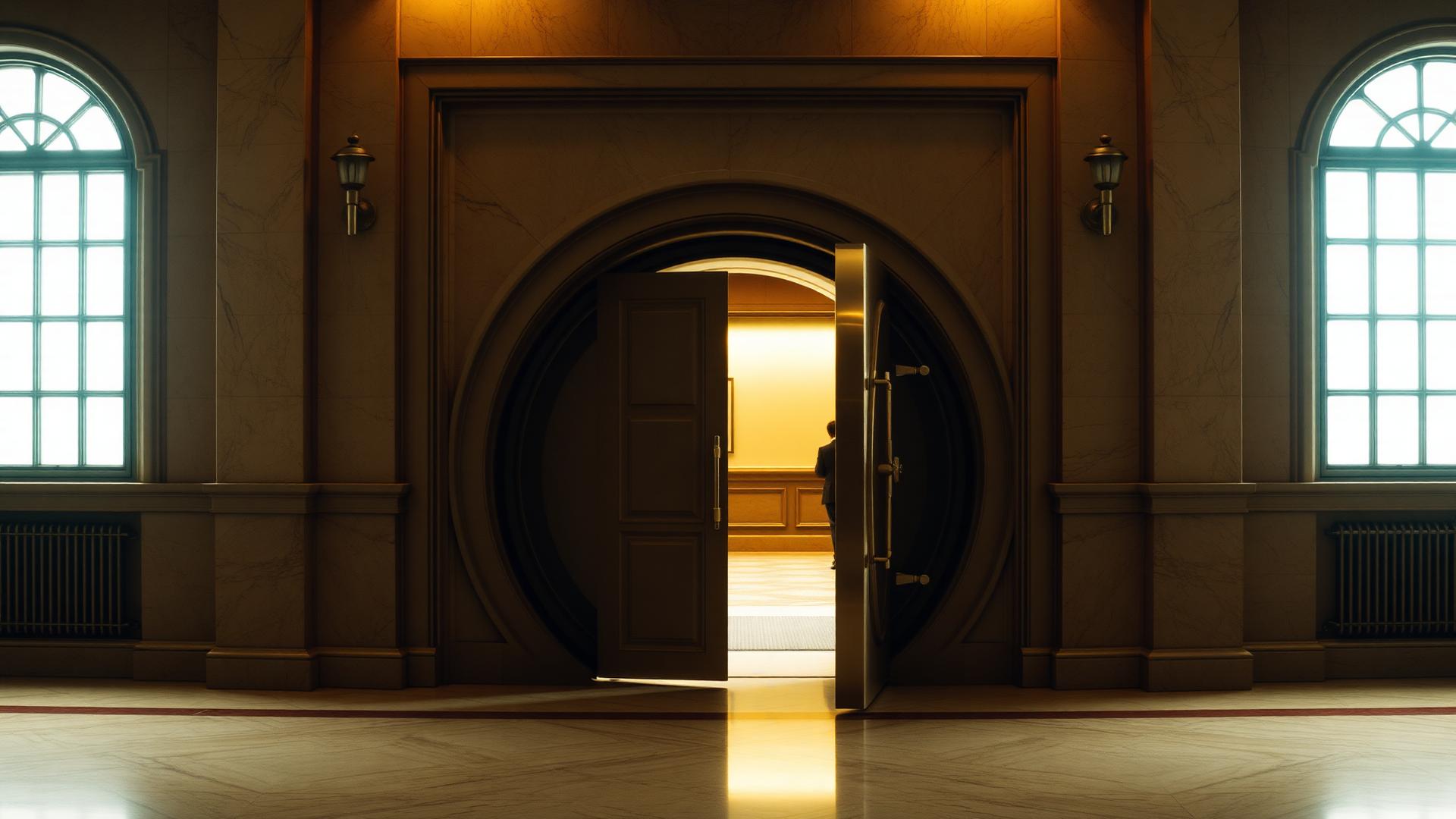 A trust account ledger and pen on a polished desk