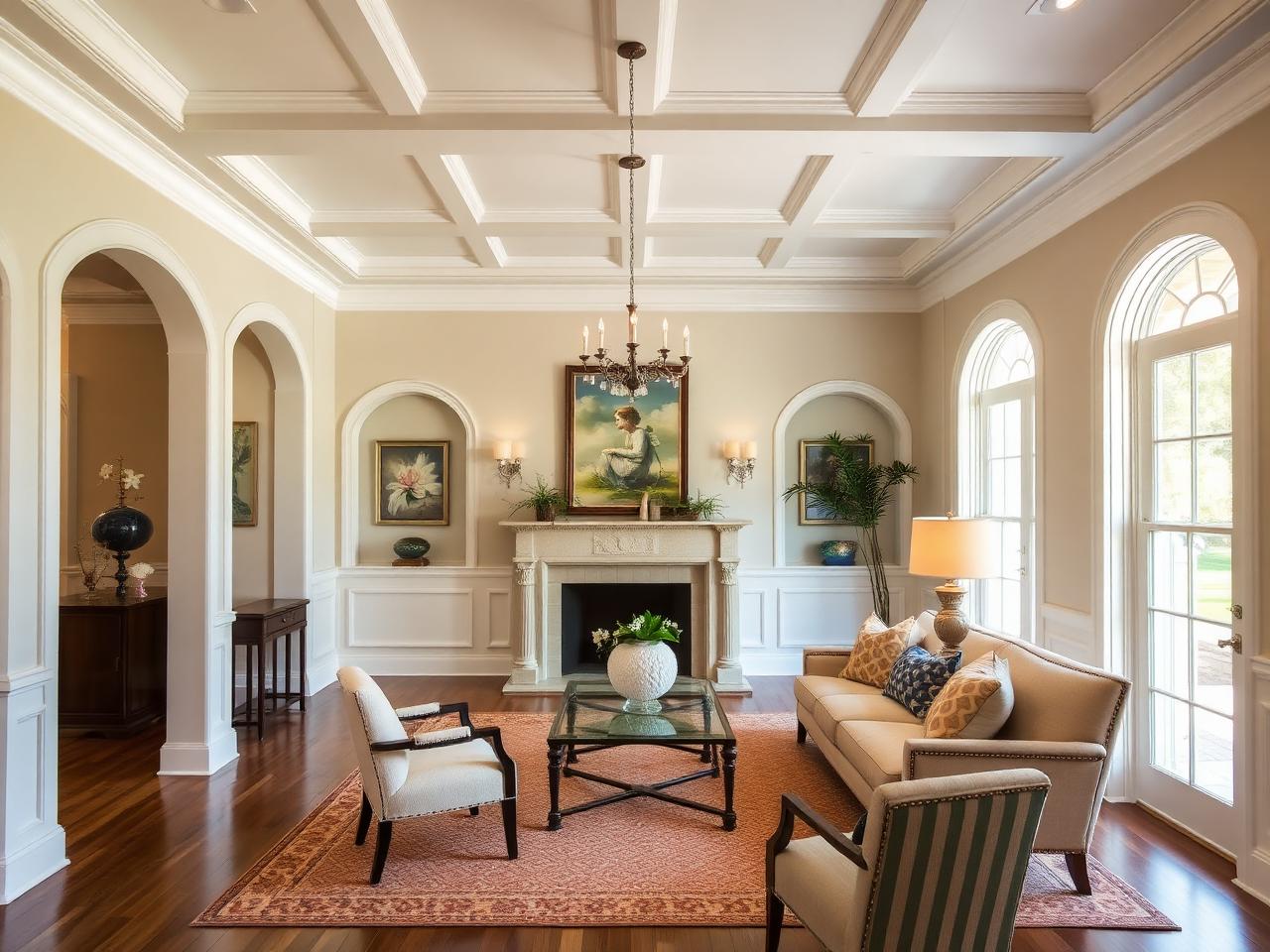 A completed renovation in a beautiful Florida home interior, fresh paint and finished trim